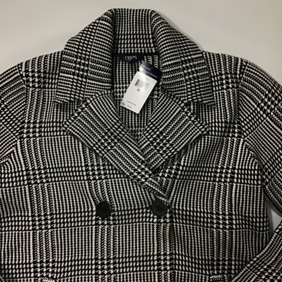 CHAPS Plaid Double Breasted Sweater Jacket NWT - Picture 4 of 8